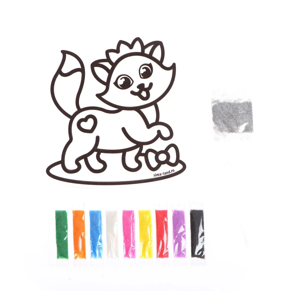 Shaped Mosaic with Glitter Cat