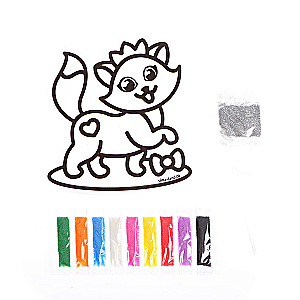 Shaped Mosaic with Glitter Cat
