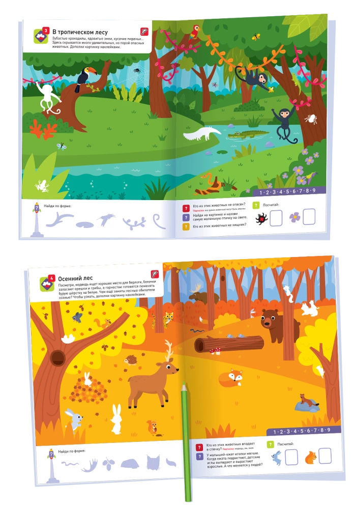 100 reusable stickers! Animals of the world