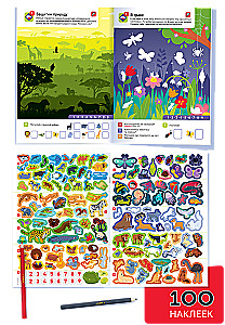 100 reusable stickers! Animals of the world