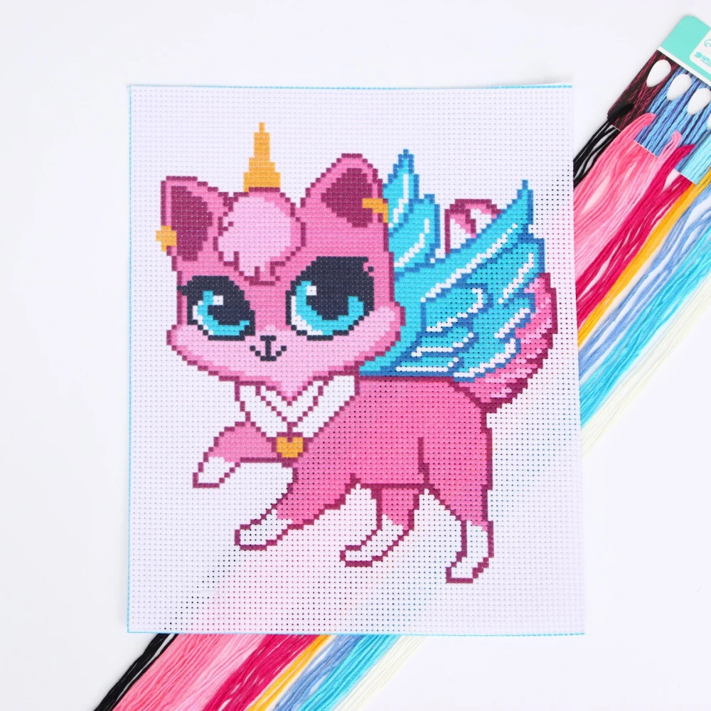 Cross Stitch Unicorn Cat