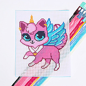 Cross Stitch Unicorn Cat