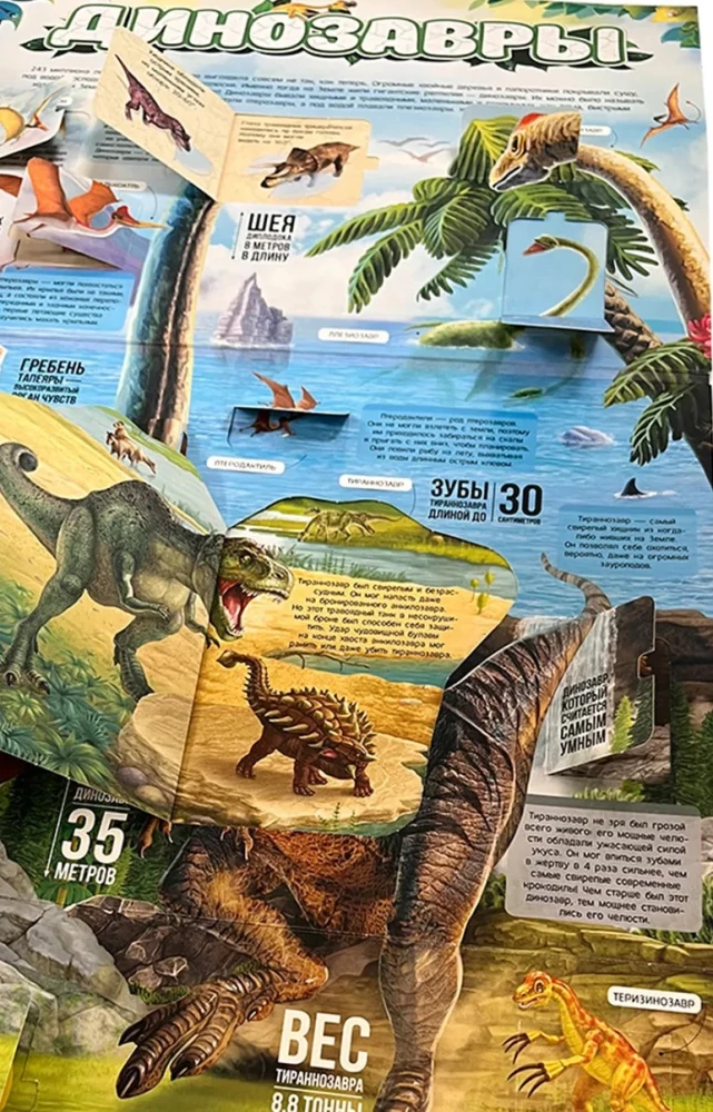 Poster with Windows. Dinosaurs