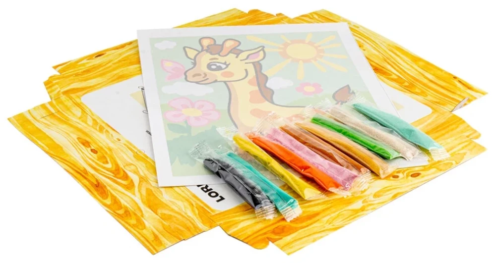 Fresco. Sand Painting Giraffe