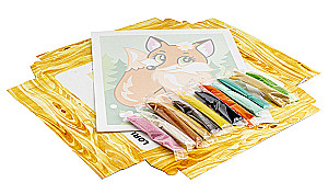 Mural. Sand painting Fox with daisies