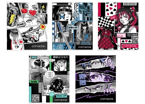 Grid Notebook Anime Heroes Comic, 48 Sheets