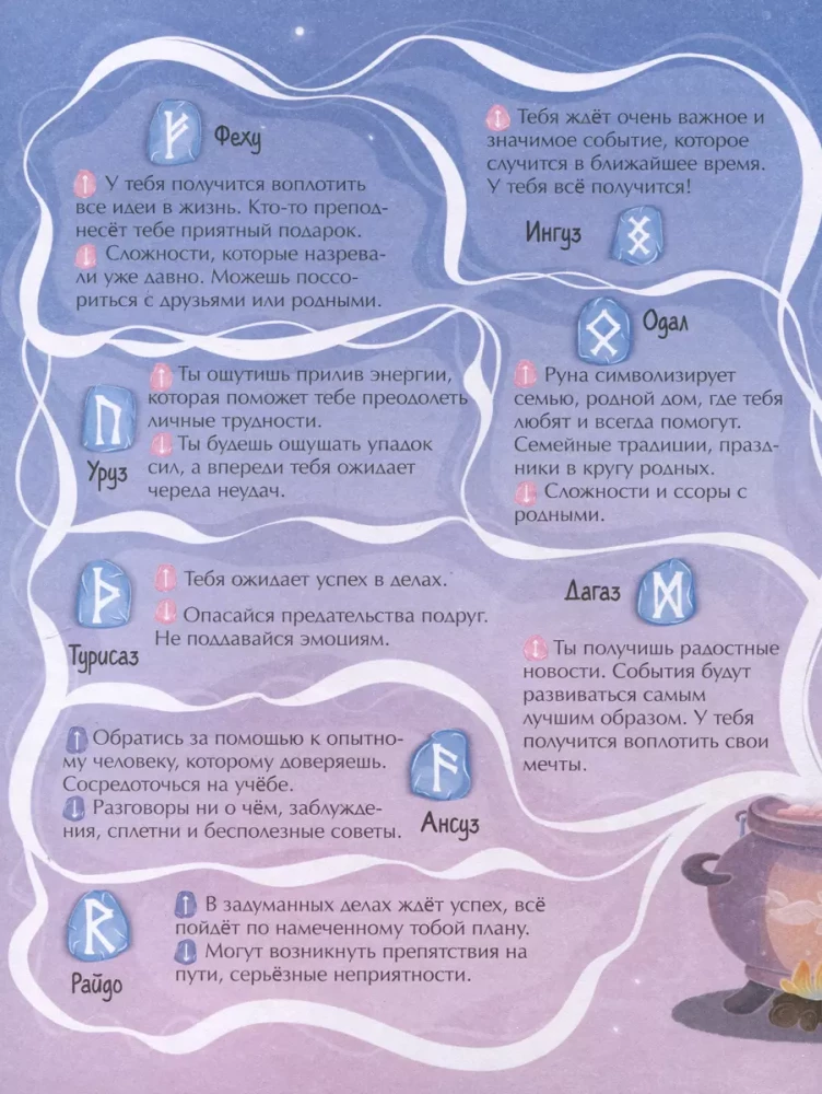 Activity Book for Children. Divinations for Girls on Runes