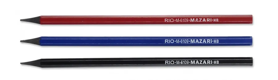 Pieštukas juodgrafitinis su trintuku Mazari RIO R, HB, šešiakampis