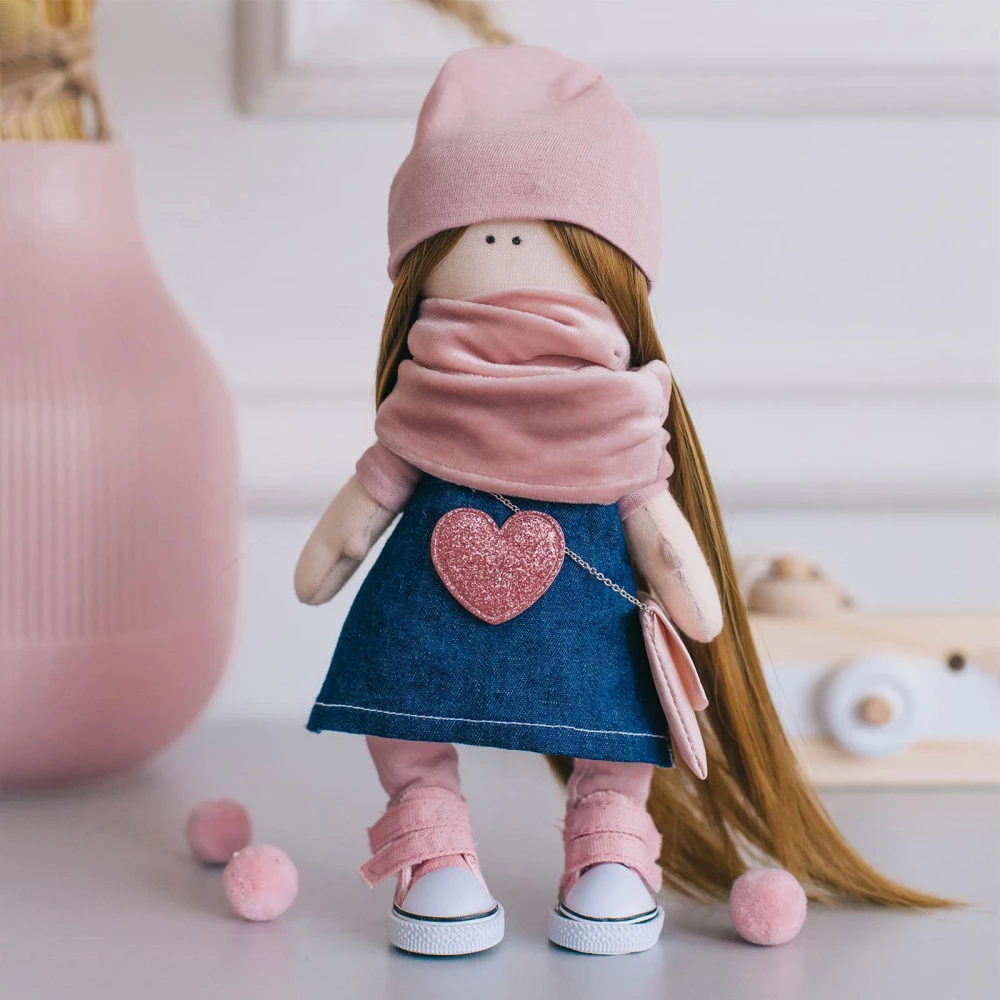 Sewing Kit. Handmade Interior Doll Nati, 21 cm