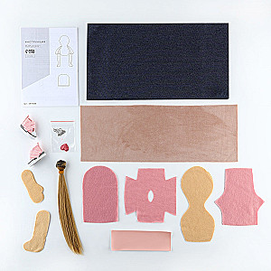 Sewing Kit. Handmade Interior Doll Nati, 21 cm
