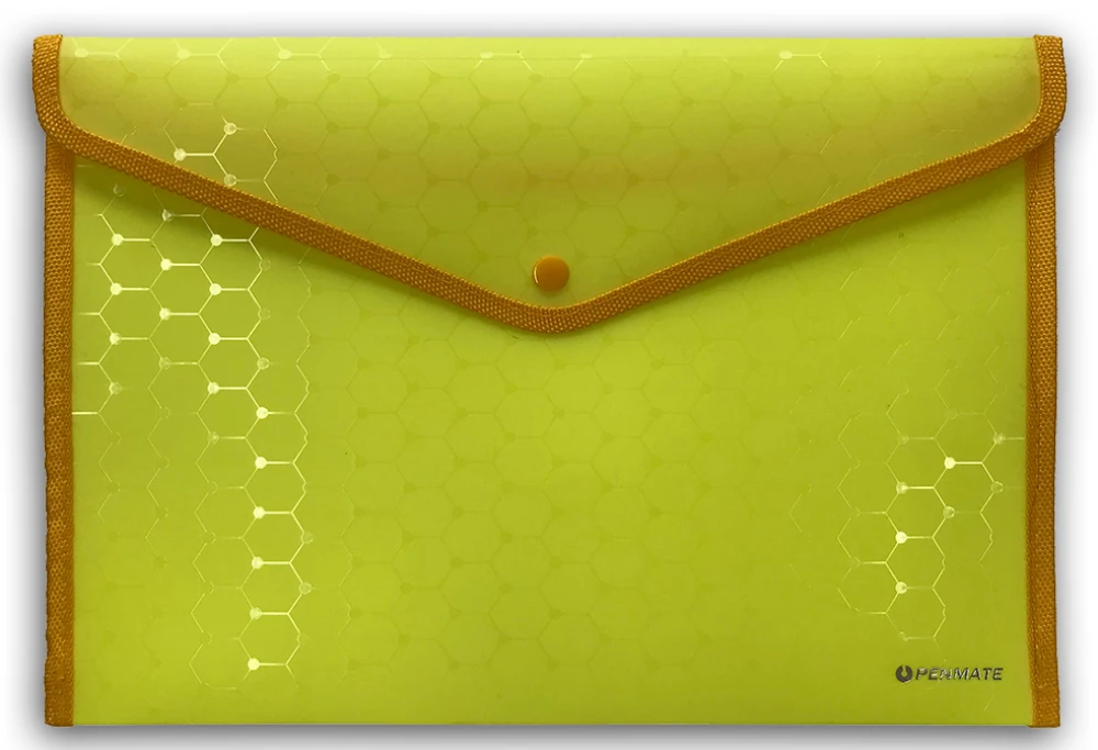 Envelope folder with button A4 LUX (yellow)