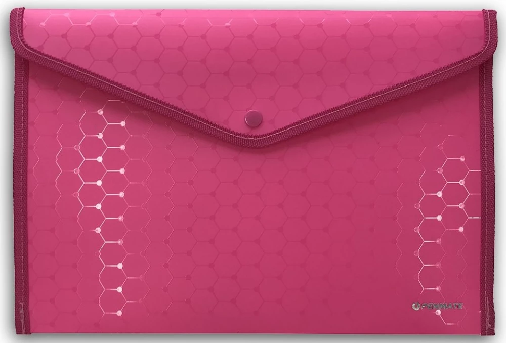 A4 LUX Button Folder (Pink)