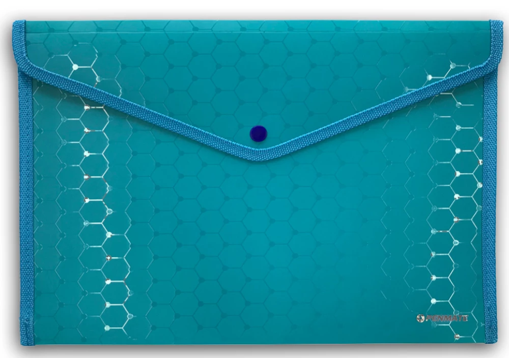 Folder-envelope with button A4 LUX (blue)