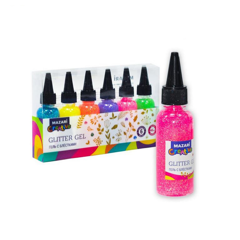 Glitter Gel Flashing (6 colors of 40 ml each)