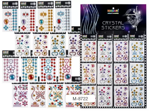 Stickers with rhinestones MAZARI Assorted-6, 4 designs (1 pc)