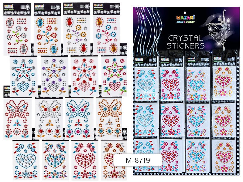 MAZARI Sticker Rhinestones Assorted-3, 4 designs (1 pc)