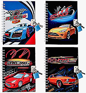Notebook with a Lock Cars