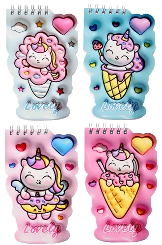 Notebook with 3D Unicorn Cover