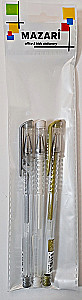 Gel Pen Set, 3 Colors (Silver, Gold, White)