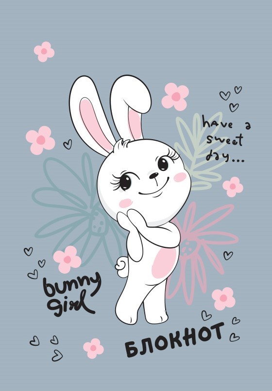 Блокнот А7 Зайка Mazari (клетка)