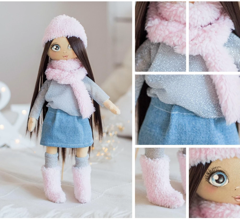 Sewing Set. Interior Doll Handmade Polly, 30 cm