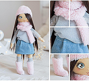 Sewing Set. Interior Doll Handmade Polly, 30 cm