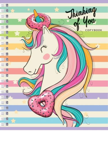 A5 Checkered Notebook. Believe in Unicorns (48 pages)