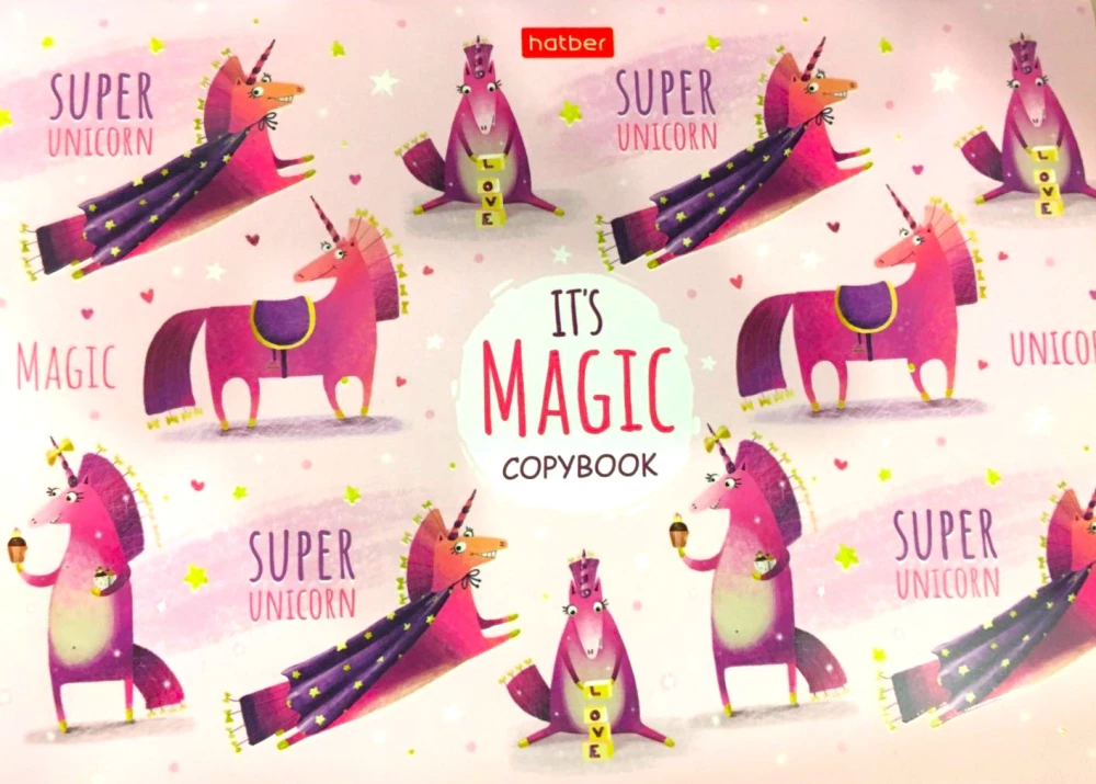 A5 Notebook in Crosswise Lines. Unicorns (48 sheets)