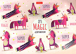 A5 Notebook in Crosswise Lines. Unicorns (48 sheets)