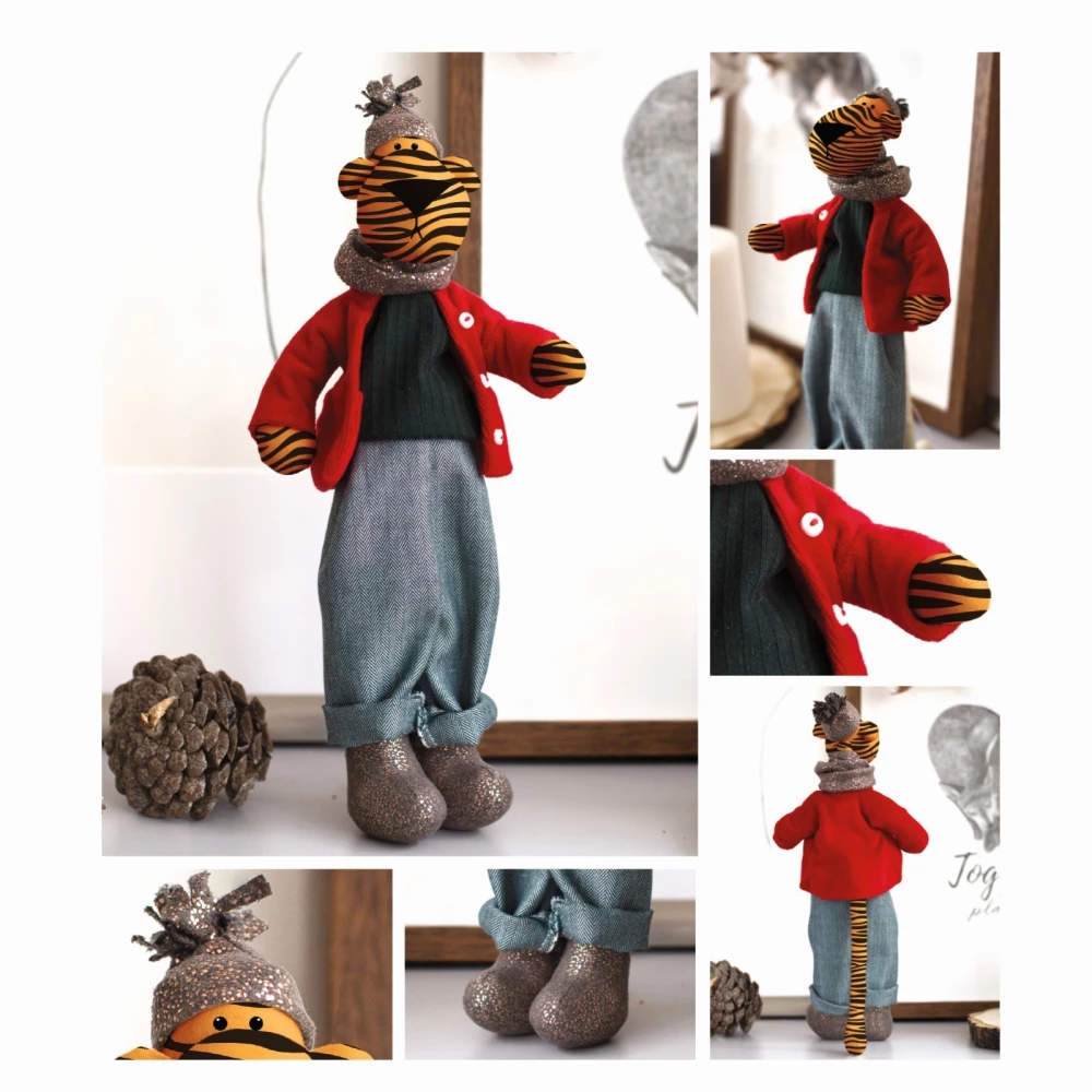 Sewing Kit. Soft Toy DIY Tiger Richard, 25 cm