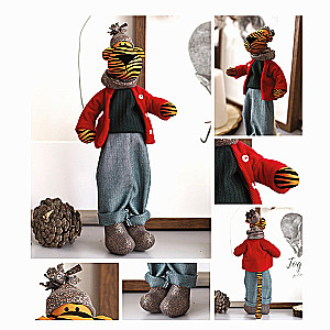 Sewing Kit. Soft Toy DIY Tiger Richard, 25 cm