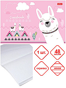 Notebook with transverse lines A5. Alpaca (48 sheets)