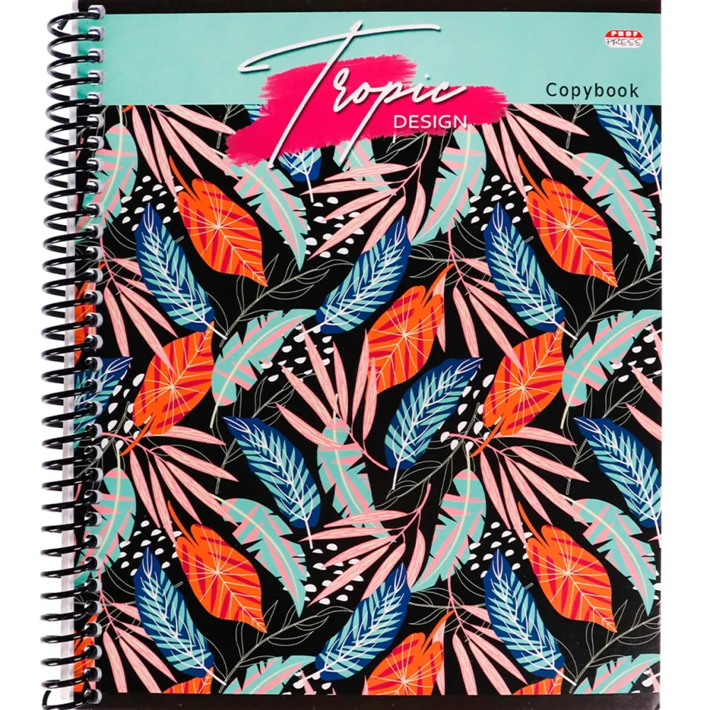 Checked Notebook A5. Tropical Style (80 Sheets)