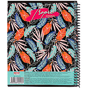 Checked Notebook A5. Tropical Style (80 Sheets)