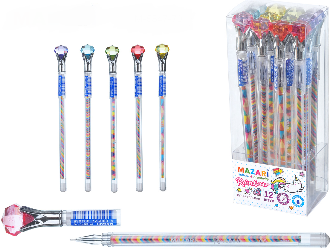 Gelinis rašiklis RAINBOW, mėlynas, 0.8 mm