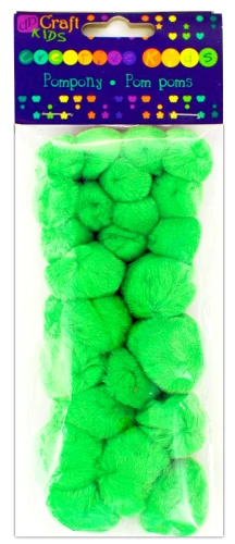 Acrylic Green Pom Poms (Assorted)
