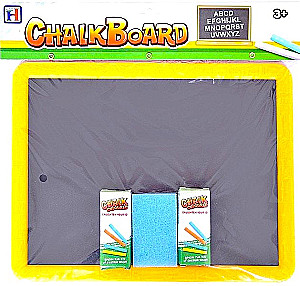 Drawing board with chalk and sponge. ChalkBoard