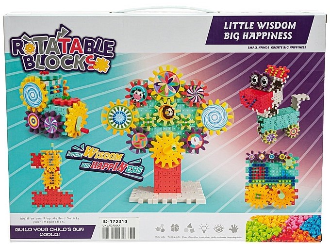 Gear Constructor Wooden Mosaic, 168 Pieces