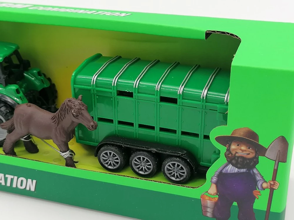 Zabawka Traktor z przyczepą dla konia