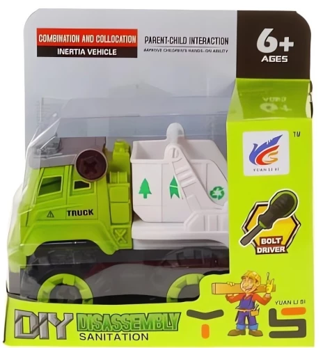Car with a Screwdriver Garbage Truck