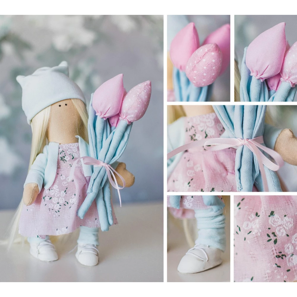 Sewing Kit. Interior Doll Handmade Marta, 30 cm