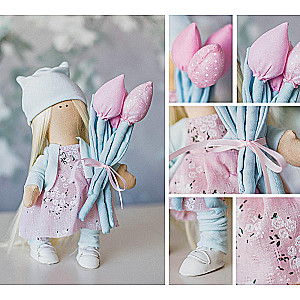 Sewing Kit. Interior Doll Handmade Marta, 30 cm