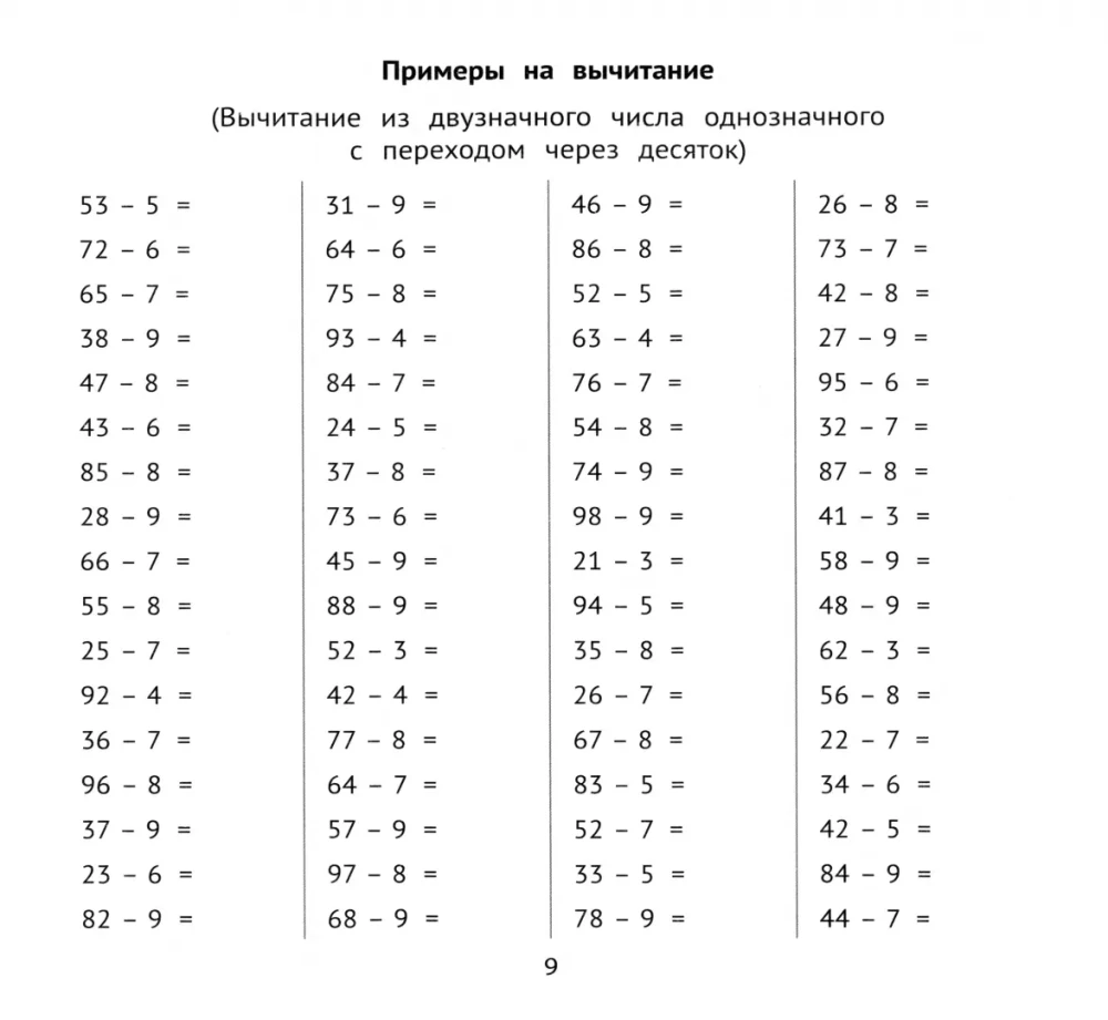 Addition and Subtraction Under 100 in 10 Minutes a Day