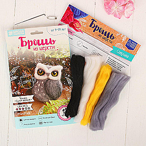 Wool Brooch Owl