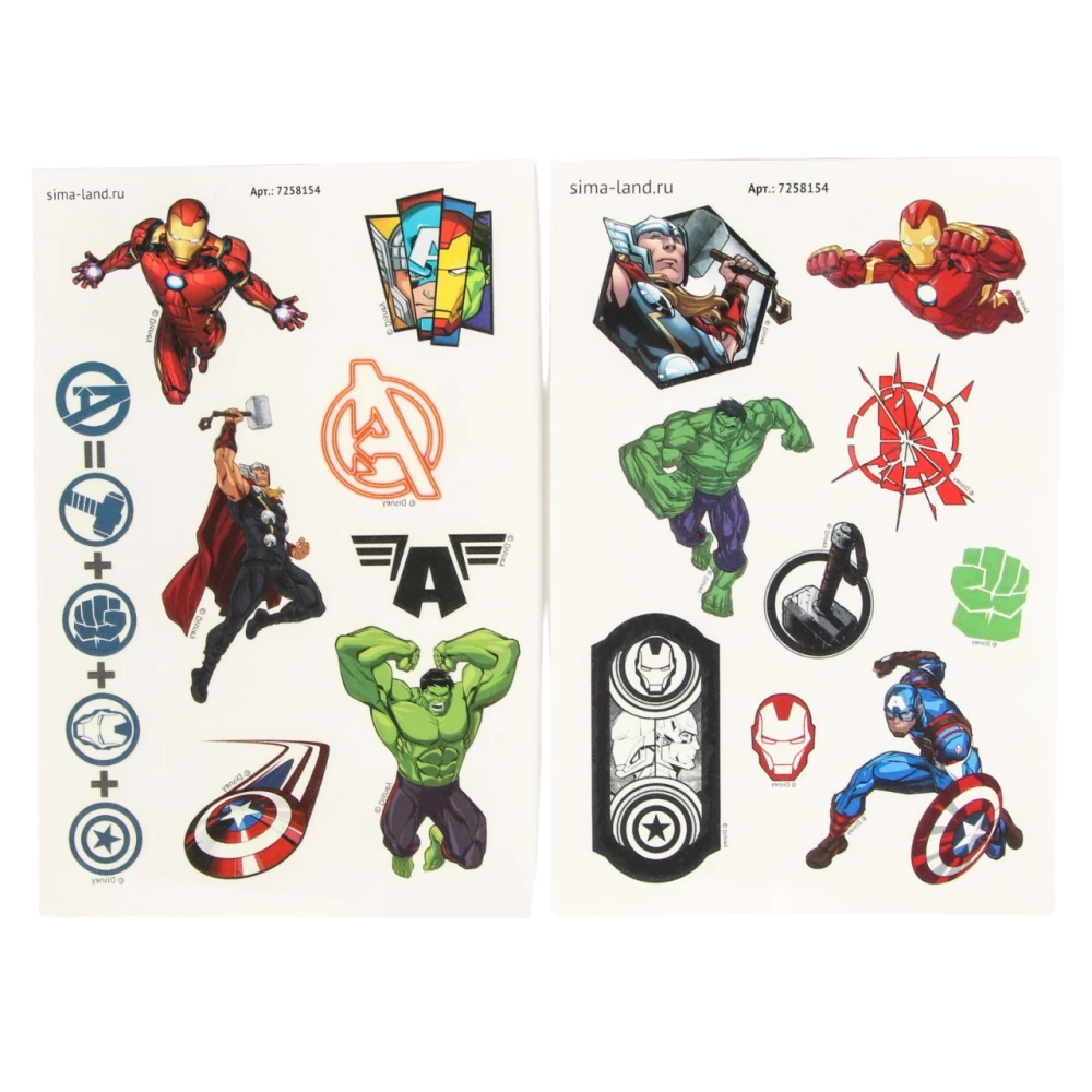Transfer Stickers Avengers (glow in the dark)
