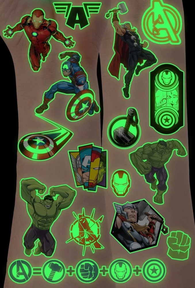 Transfer Stickers Avengers (glow in the dark)