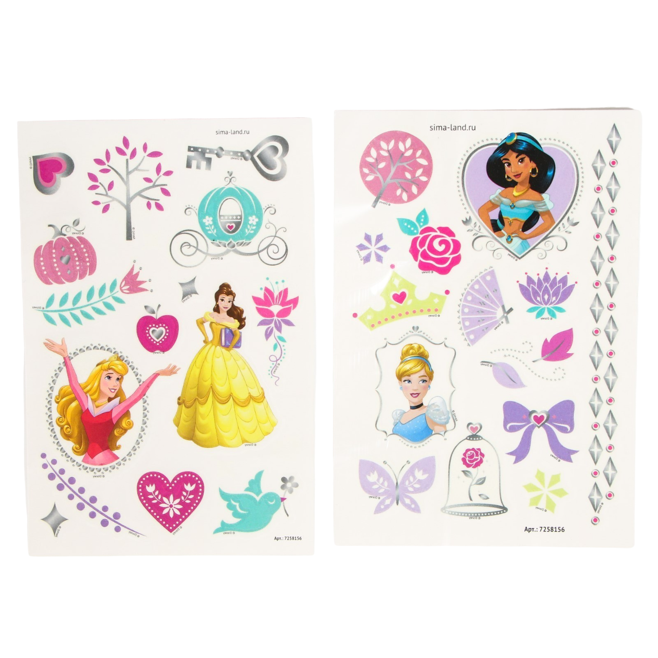 Pārvietojamās uzlīmes Princeses (spīd tumsā)