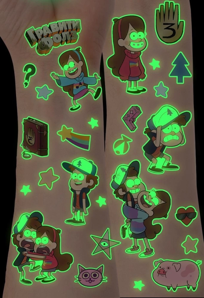 Gravity Falls Transfer Stickers (Glow in the Dark)