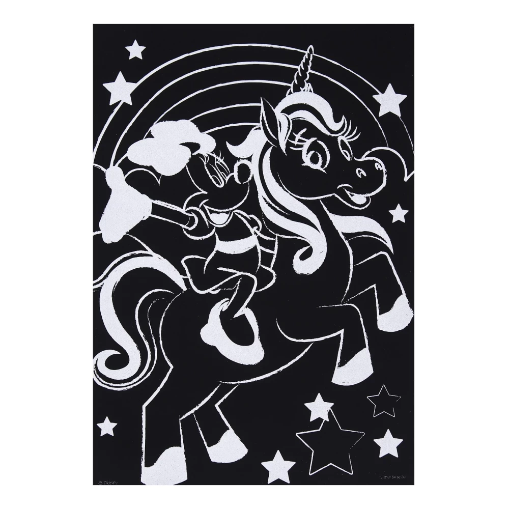 Engraving with a Rainbow Base Minnie Mouse A5, Minnie Mouse and Unicorn