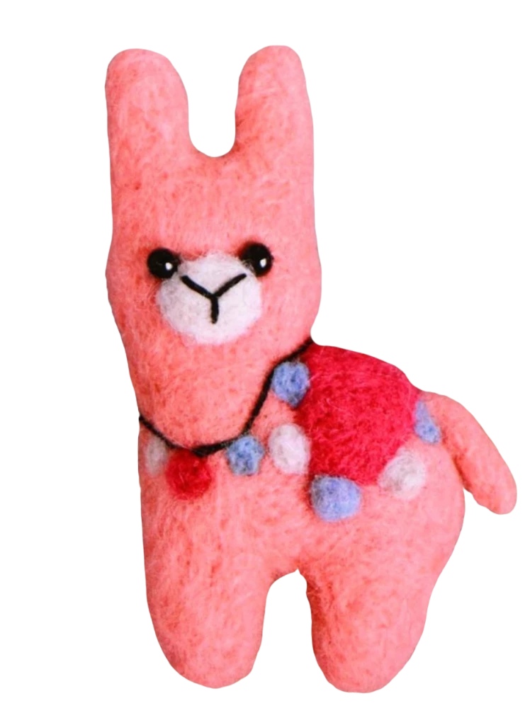 Brooch made of wool Magical llama